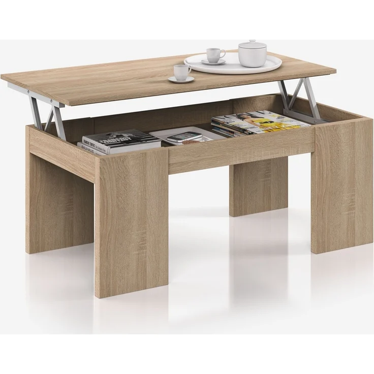 Wohnzimmer-Set >KIKUA PLUS< (4-Teilig) in Canadian Eiche/Artik Weiß - 135x50x40 (BxHxT) – Bild 4