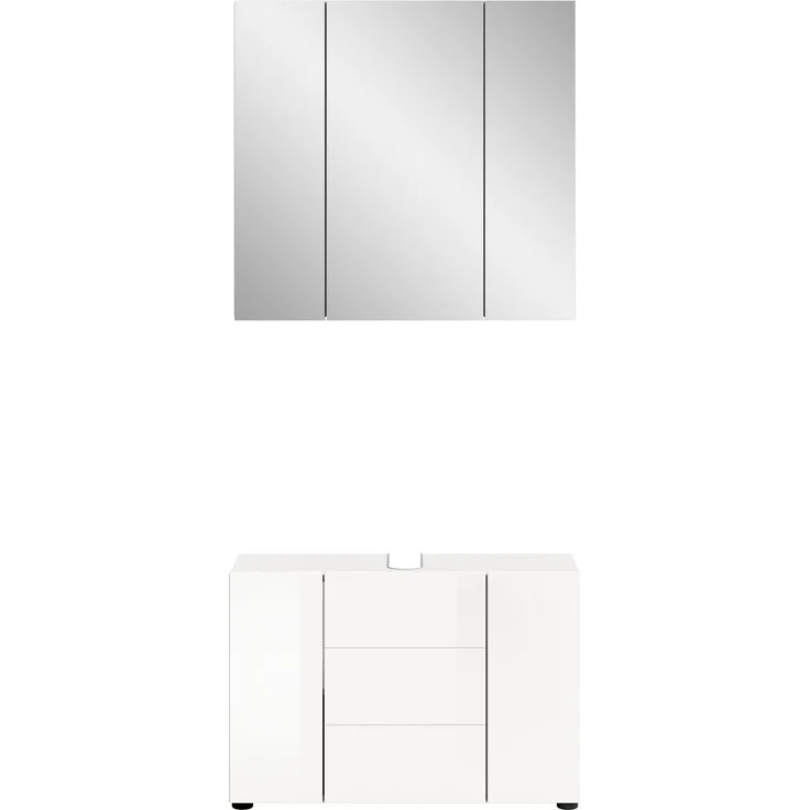 Badezimmerset Vira III - Weiß / Weiß Hochglanz – Bild 2