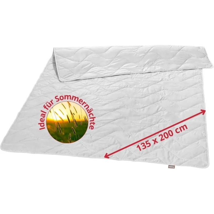 liebling Naturfaserbettdecke Wildseidendecke, Füllung: 100% Wildseide, Bezug: Mako-Satin aus 100% Baumwolle, 135 x 200cm, 155 x 220 cm und weitere Größen, für warme Sommernächte – Bild 1