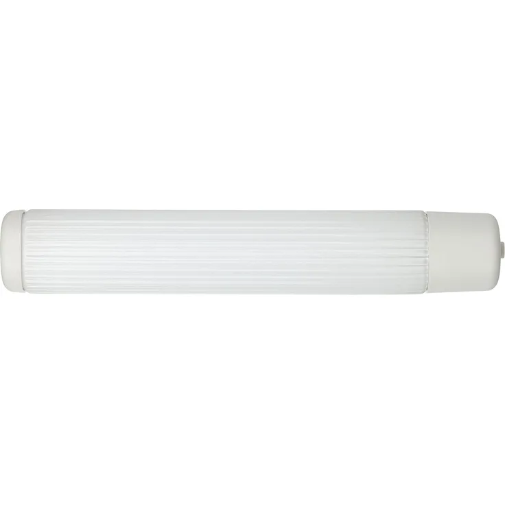 Eglo 94987 Badezimmer Spiegelleuchte Bari 1 in weiß Glas gerillt 2X25W L:35cm mit Schalter und Steckdose