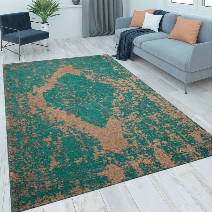 Paco Home Teppich Mariba 200, rechteckig, Höhe: 13 mm, Kurzflor, meliert, Orient-Optik, Hoch-Tief Effekt, Wohnzimmer – Bild 5