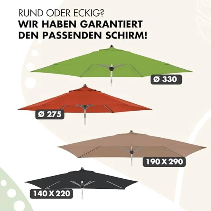 Doppler Sonnenschirm SL-AZ Auto Tilt 190x290 cm Hellgrau I Gartenschirm knickbar I Kurbelschirm mit UV-Schutz 80+ I Kurbelschirm aus Aluminium I regenabweisendes Polyester-Schirmdach – Bild 6