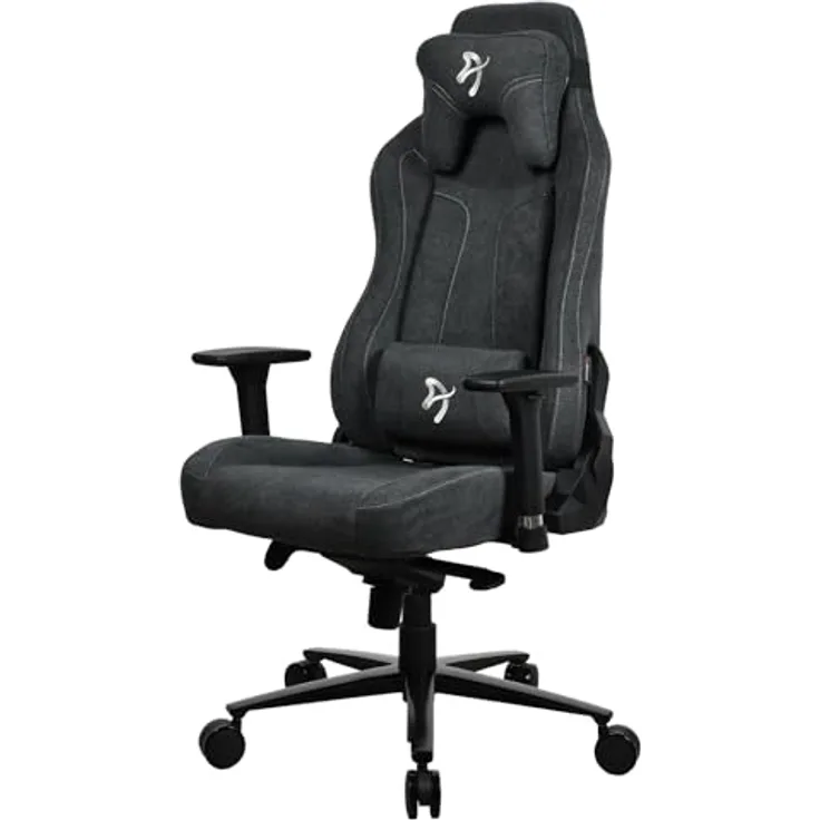 Arozzi Vernazza Gaming Stuhl, Polsterstoff, ergonomische 3D-Armlehnen, dunkelgrau, bis 145 kg belastbar