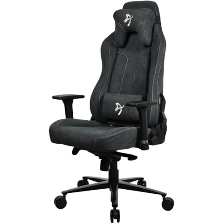 Arozzi Vernazza Gaming Stuhl, Polsterstoff, ergonomische 3D-Armlehnen, dunkelgrau, bis 145 kg belastbar – Bild 1