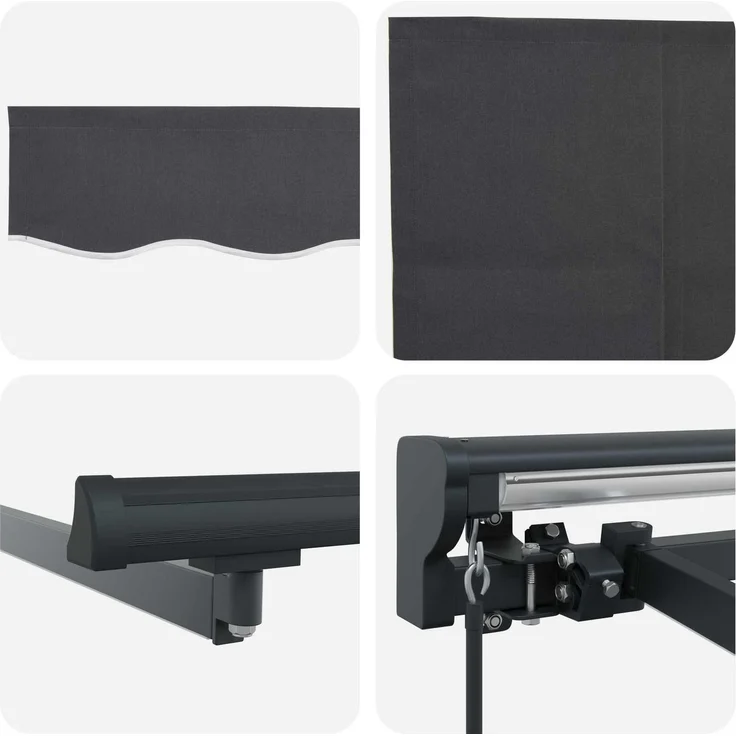 vidaXL Manueller Markisenrahmen mit LEDs Anthrazit 4x3 m 3420841 – Bild 6