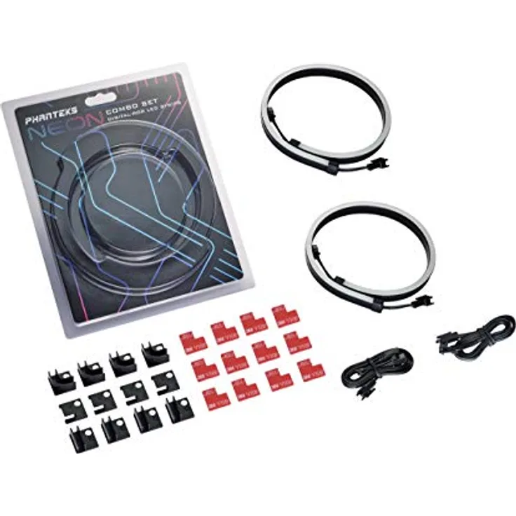 Phanteks Neon Digital RGB LED-Strip Combo-Set, 2x400mm PC-LED-Streifen mit RGB-Beleuchtung, PH-NELEDKT_CMBO