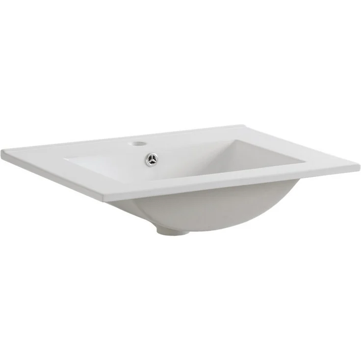 Badmöbel Waschplatz Set inkl. Keramikwaschtisch 60 cm 2-teilig SOLNA-56 Hochglanz weiß inkl. Standfüßen BxHxT ca.: 60 x 200 x 45 cm – Bild 3