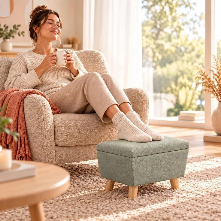 Relaxdays Fußhocker mit Stauraum – Bild 2