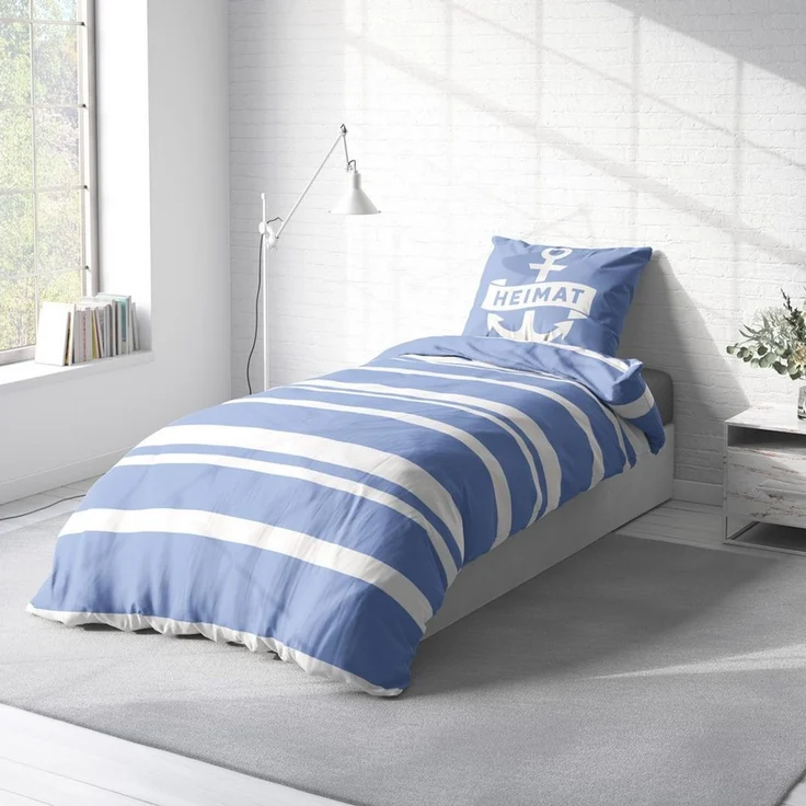 One Home Bettwäsche Motive, Mikrofaser, 4 teilig, Maritim Anker Heimat, Knitterfrei Weich für Sommer und Winter – Bild 3