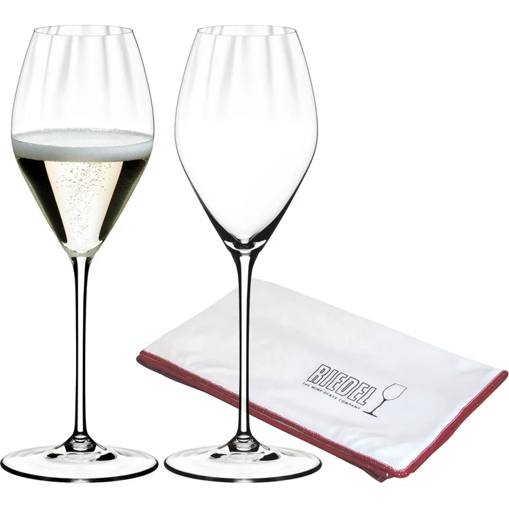 Riedel PERFORMANCE Champagner Glas 2er Set + Poliertuch