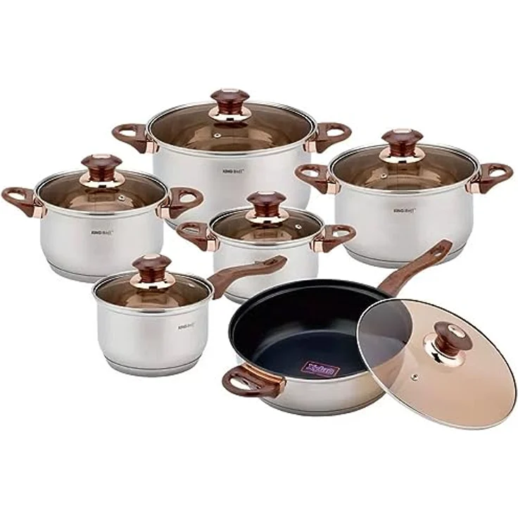 Kinghoff Kinghoff Satz Stahltöpfe 12-tlg. Rosegold KH1768 – Bild 2