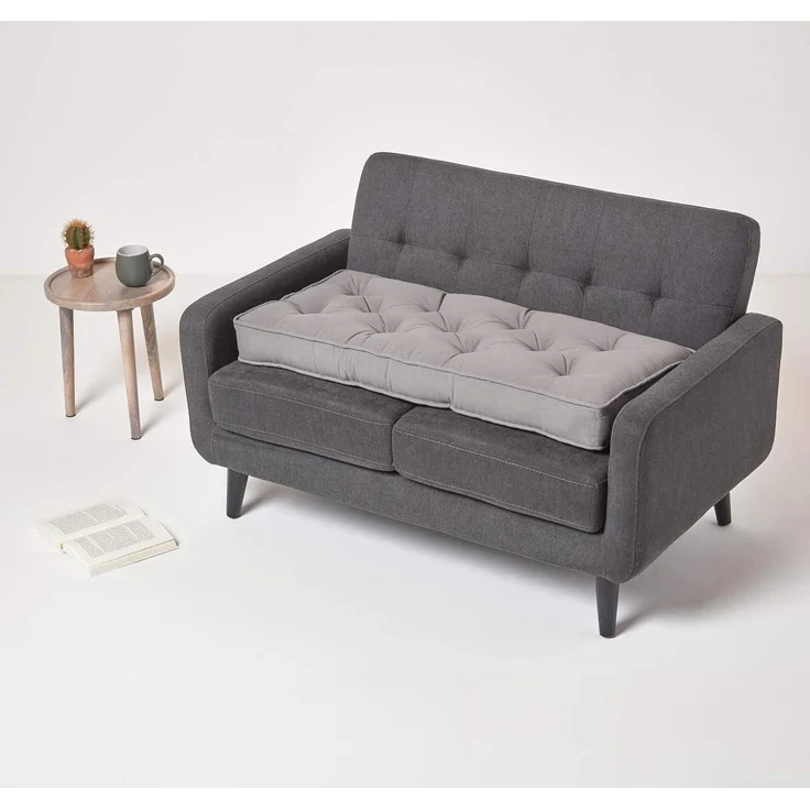 Homescapes Sitzkissen Sitzauflage für Zweisitzer-Sofa 100 x 48 cm – dickes Sitzkissen grau – Bild 6