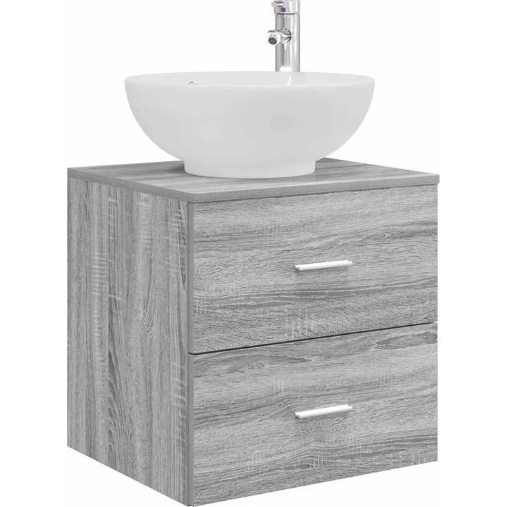 vidaXL Wandmontierter Waschbeckenunterschrank Grau Sonoma 890307 – Bild 2