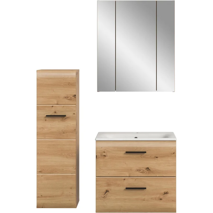 Badkombination (B/H/T: 105x185x46 cm) in Artisan Oak Nachbildung und Artisan Oak Nachbildung – Bild 2