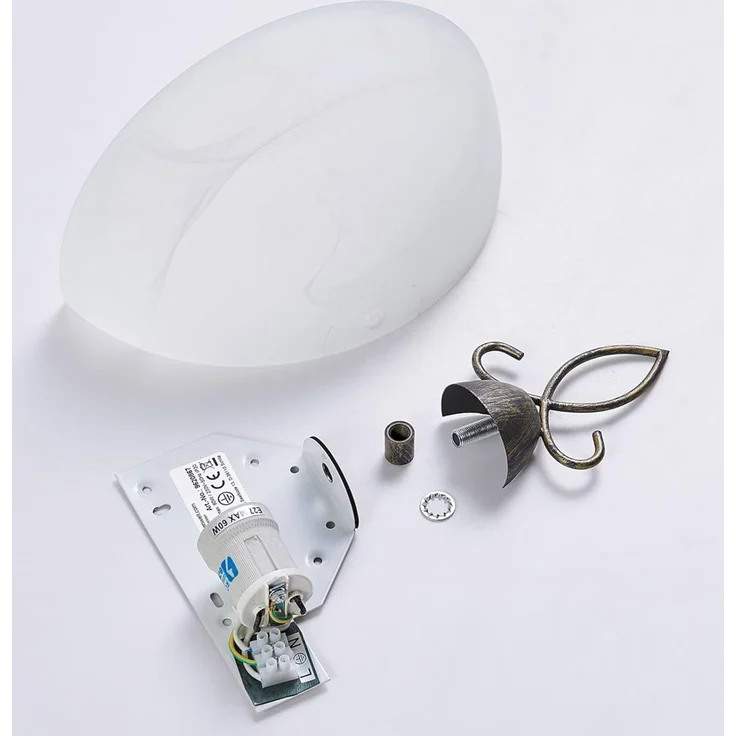 Lindby Wandleuchte Mohija, Glas Weiß IP20, 1 x 60 W – Bild 7