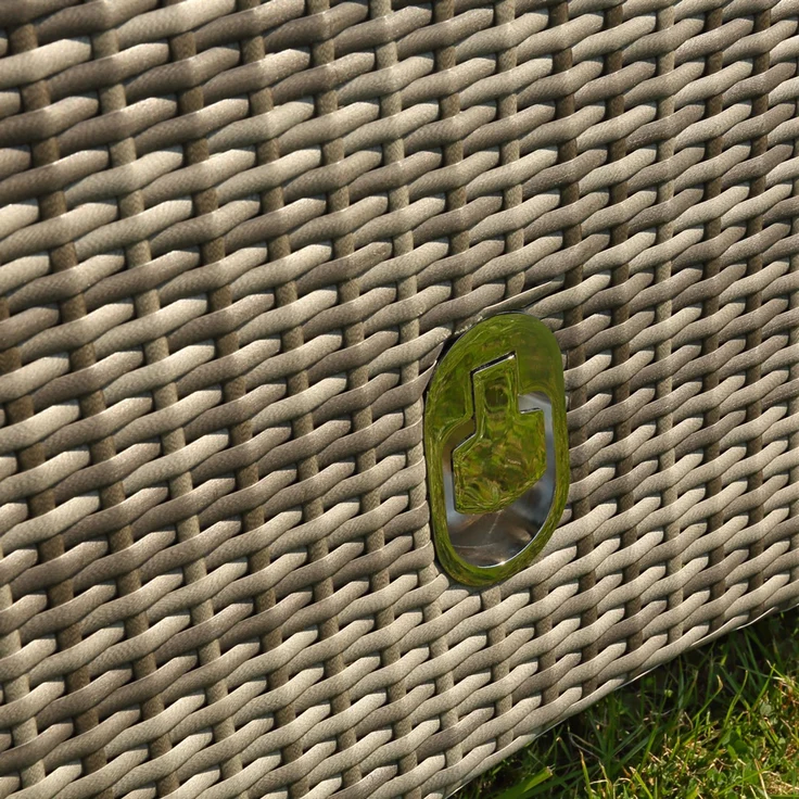 Sitzgarnitur 2 Sessel + Tisch Grau Polyrattan Lounge Garnitur Gartenmöbel Stuhl – Bild 3