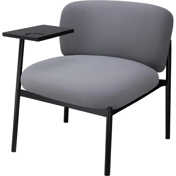 COMHOMA Loungesessel Sessel Relaxsessel Ohrensessel modern, Polsterstuhl mit Metallbeinen, Einzelsofa für Wohnzimmer/Schlafzimmer/Garten, Grau – Bild 1