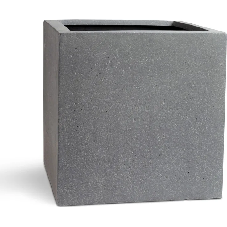 Polystone Pflanzwürfel - glatte Oberfläche 40 cm grau