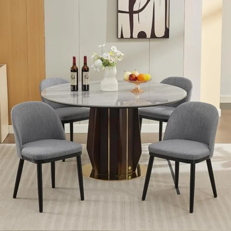 GarveeHome 2-Er Set Esszimmerstuhl Aus Leinenbezug, Gepolstert Küchenstühle Mit Rückenlehne, Stühle Mit 130kg Tragkraft, Für Esszimmer Und Wohnzimmer, 48 x 52 x 78 cm – Bild 9