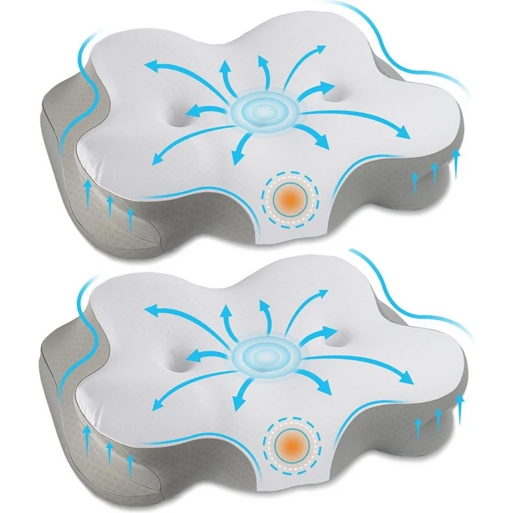 Esun Schönheitskissen Nackenstützkissen, Kopfkissen Memory Foam, Kissen Seitenschläferkissen, Füllung: Rückstellschaum, Seitenschlafer, Bauchschlafer, Rückenschlafer, Innovatives Design, das nicht auf die Ohren drückt, Kissen für Seiten Rücken & Bauchs... – Bild 5
