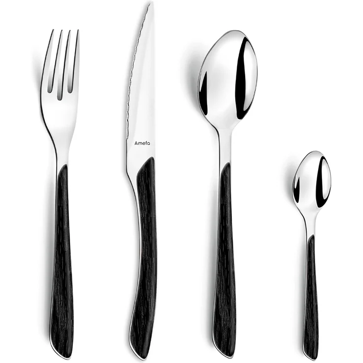 Amefa ECLAT NATURE Besteckset 16-teilig schwarz hochglanzpoliert – Bild 1