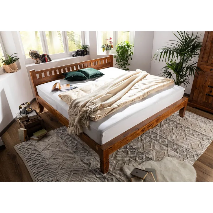 Bett Akazie 160x200x90 honig lackiert OXFORD #222