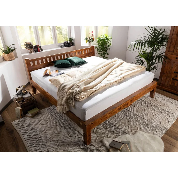 Bett Akazie 160x200x90 honig lackiert OXFORD #222 – Bild 1