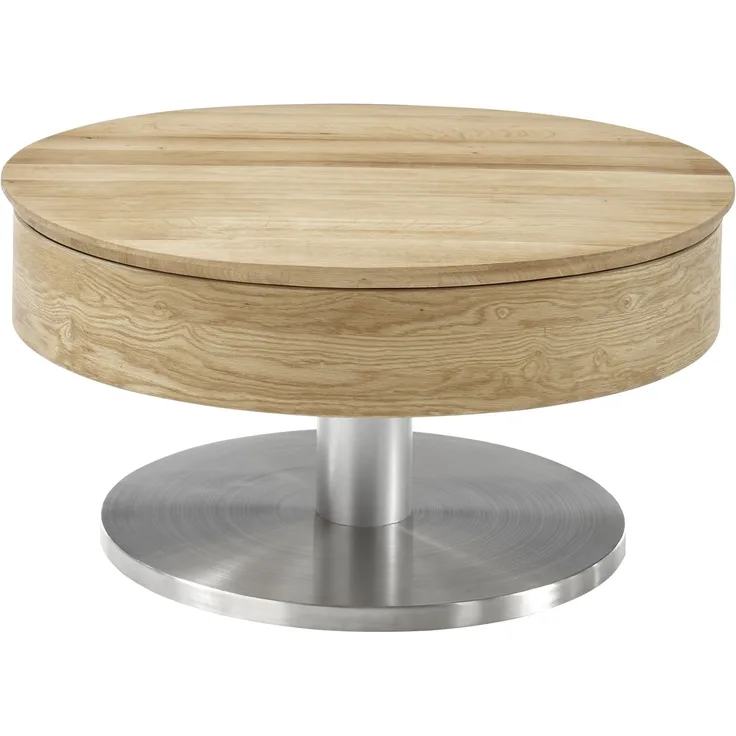 Couchtisch >SUVA< mit Stauraum, Asteiche furniert, Holzwerkstoff/ Metall - 40x79cm (HxD)