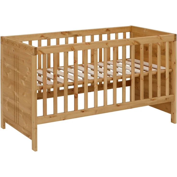 Lüttenhütt Babybett Indra, Schlupfsprossen, 4-fach verstellbare Liegehöhe, FSC® zertifiziertes Massivholz, Landhausstil mit tollen Details – Bild 2