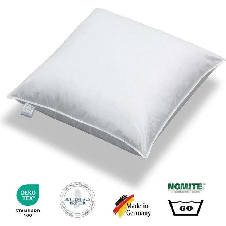 Extra dick+ prall gefülltes Kopfkissen 1600g sibirische Federn 80x80 – Bild 2