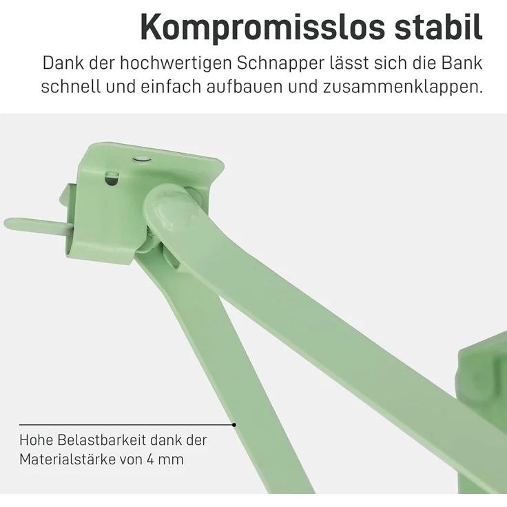 Natural Goods Berlin 2er Set Stehtisch Gestell klappbar (Pastellgrün, 105x43 cm) – Metall Tischbeine im Kastenprofil für Stehtische – Stabiles Tischgestell für Garten, Terrasse & Camping – Bild 4