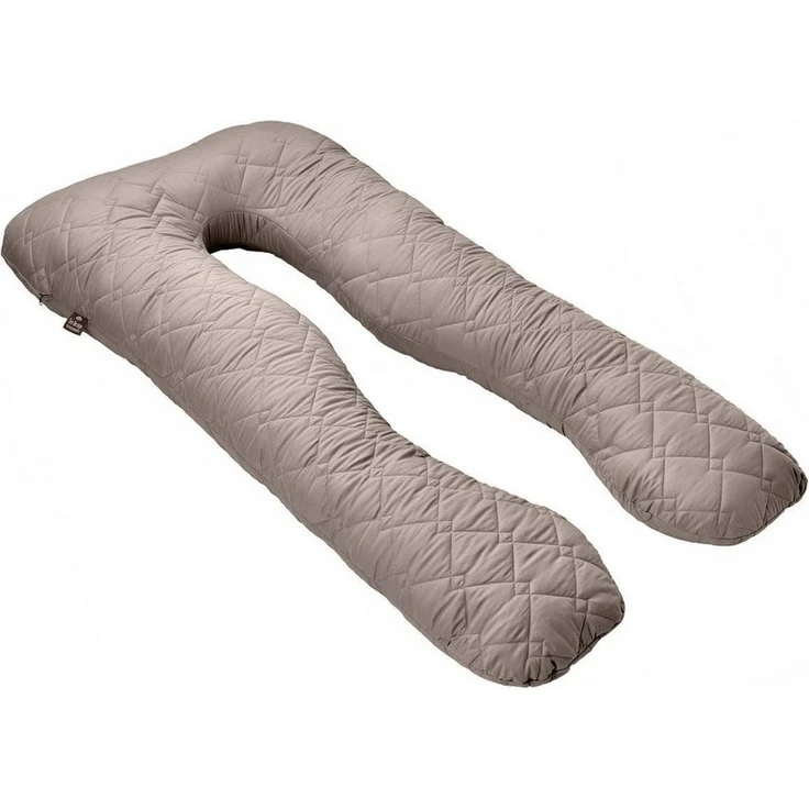 SEI Design Seitenschläferkissen Bodypillow - Körperkissen taupe, Seitenschläferkissen mit Bezug, 1-tlg, Schwangerschaftskissen gesteppt, 2x Reißverschluss – Bild 1