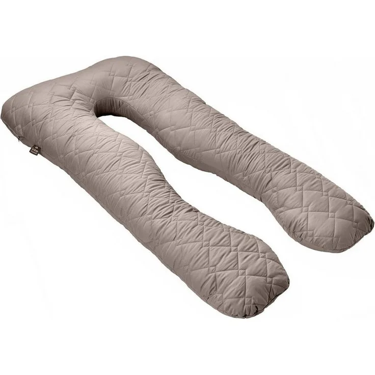 SEI Design Seitenschläferkissen Bodypillow - Körperkissen taupe, Seitenschläferkissen mit Bezug, 1-tlg, Schwangerschaftskissen gesteppt, 2x Reißverschluss