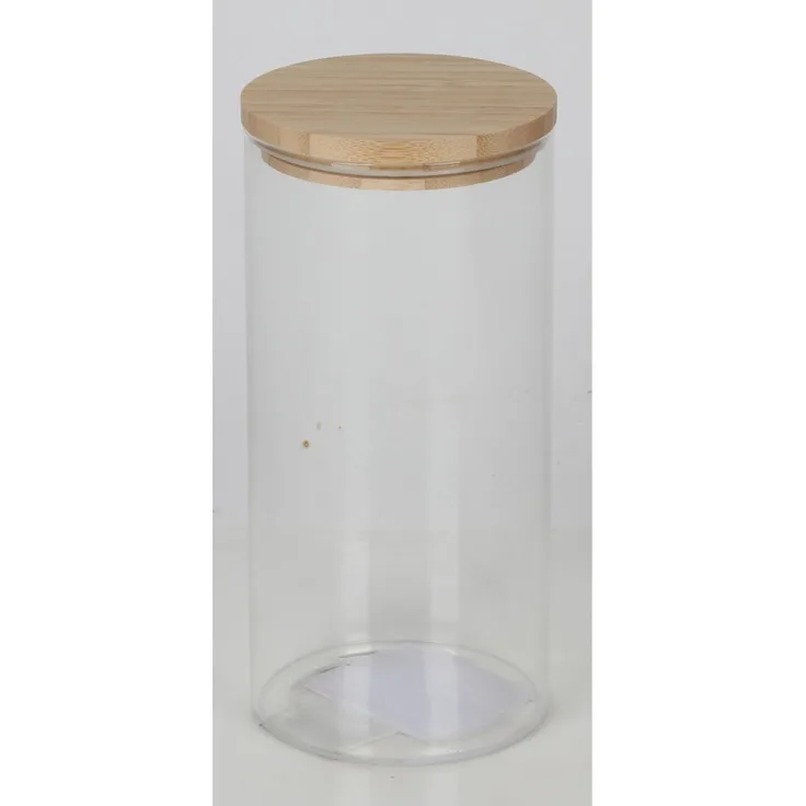 8x Vorratsglas 1750ml mit Bambusdeckel luftdicht verschließbar ideal für Lebensmittel, Gewürze oder Trockenwaren modernes Design perfekt für Küche oder Vorratskammer