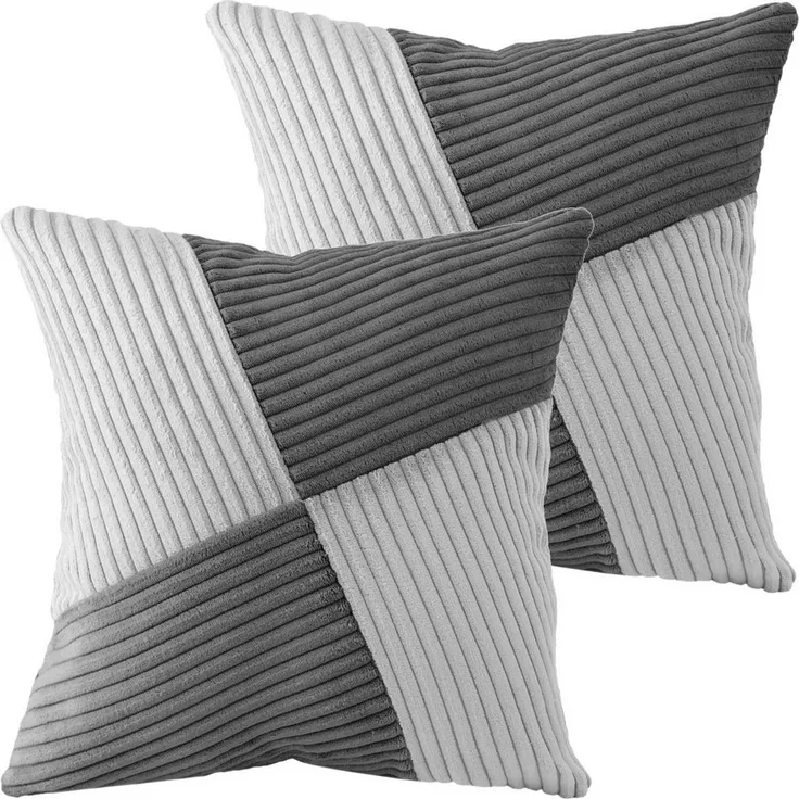 Amilian Kissenbezüge - 2er Set Kissenbezug - Zierkissenbezüge - Kissenhüllen, (2 Stück), 40x40 cm, Kissenhülle für Dekokissen, Kissen, Zierkissen, Sofakissen