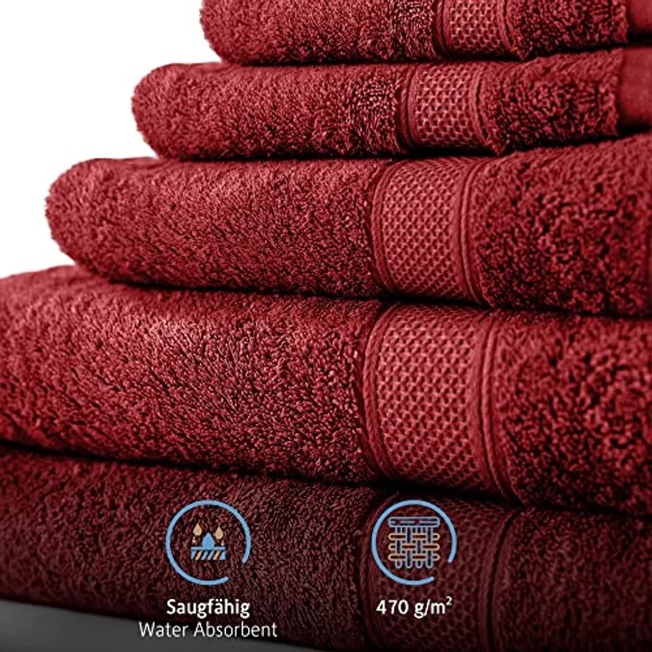 Komfortec Badetücher Duschtücher, 70x140cm Größe, Doppelpack, %100 Baumwolle, Handtücher, Frottier (2-St), Frottee, Weich, Saugstark – Bild 5