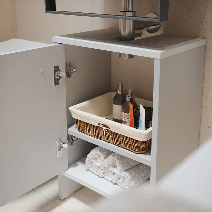 Waschbeckenunterschrank Karli Weiß 38.2x57 cm mit der Tür Vicco – Bild 4