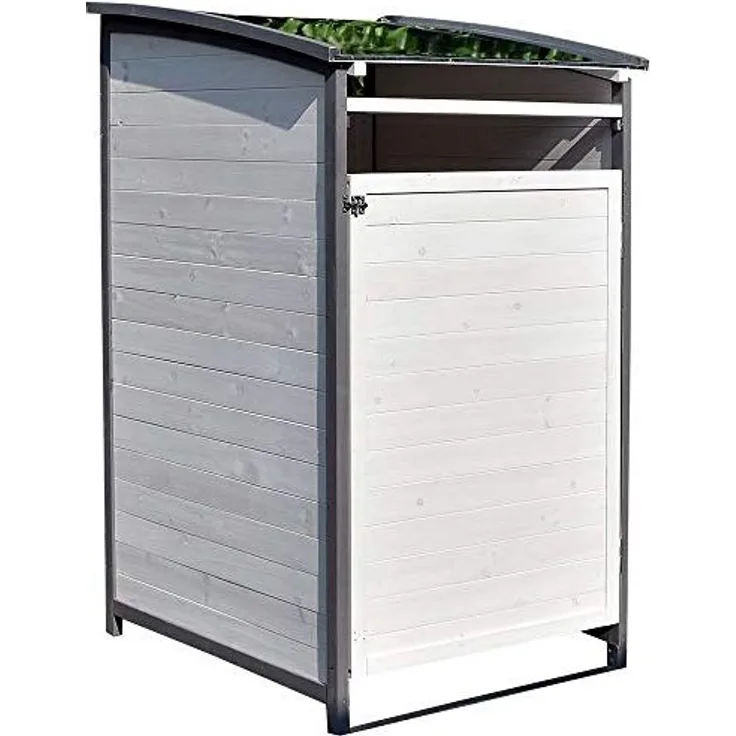 Mülltonnenverkleidung grau Einzelbox 2x 120L oder 240L Gartenbox Zinkdach