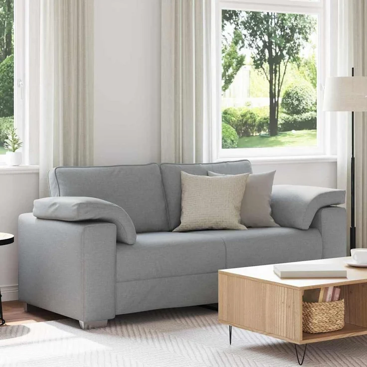 vidaXL Zweisitzer-Sofa Hellgrau 180 cm Stoff 4105227 – Bild 1