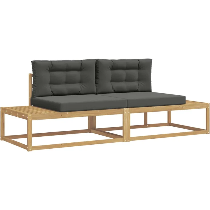 vidaXL Outdoor-Sofagarnitur 2-Sitzer Polyester Weiß 230,5 x 83 x 73 cm 3386991 – Bild 2