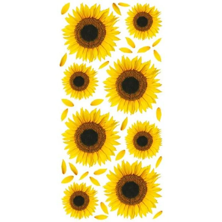 Crearreda wandaufkleber Sonnenblumen 15x31 cm Vinyl 34 Stück