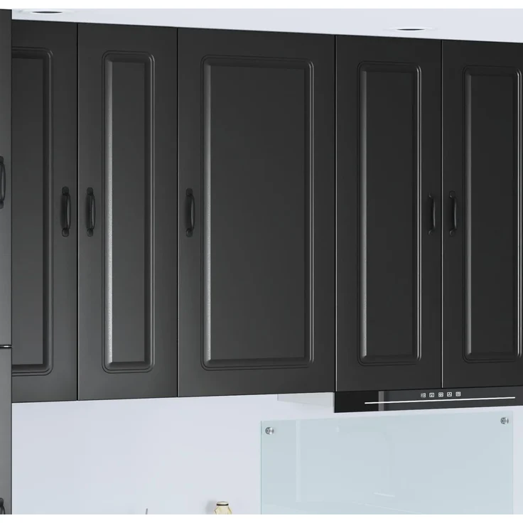 Hängeschrank, Küchenschrank Schwarz 50 x 31 x 100 cm Holzwerkstoff – Bild 2
