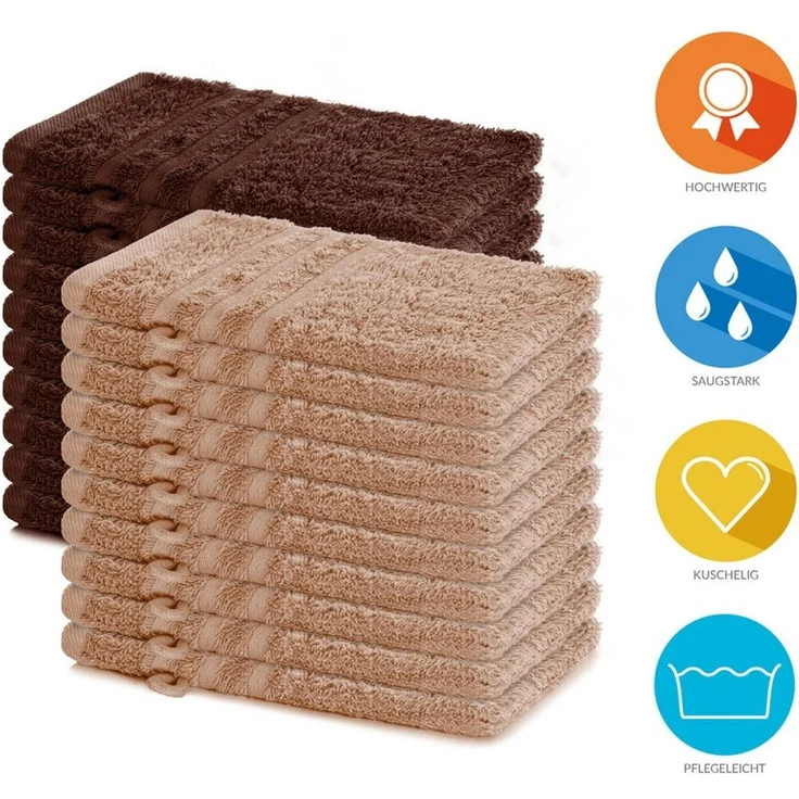 Lavea Waschhandschuh 20er Set Waschhandschuhe, 15 x 21 cm, Elena-Frottierserie, Waschlappen, (20-St), 500 g/m² Frottier, weich & saugstark, pflegeleicht – Bild 2