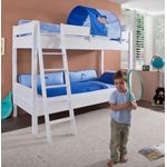 Relita 'Stefan' Etagenbett weiß inkl. Matratzen und Tunnel 'Blau/Delfin'