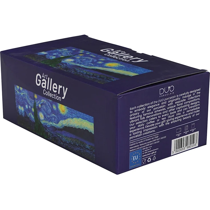 DUO ART GALLERY Frühstücks-Set mit Tasse 450 ml STARRY NIGHT inspired by Van Gogh, New Bone China Porzellan – Bild 4