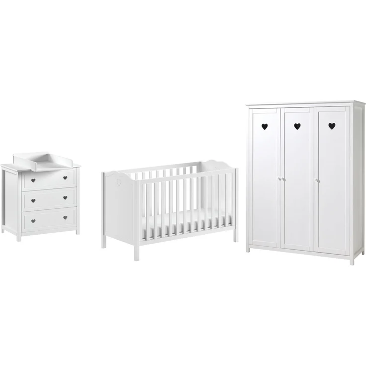Babymöbel-Set >Amori< (4-teilig) in Weiß, Holzwerkstoff – Bild 2