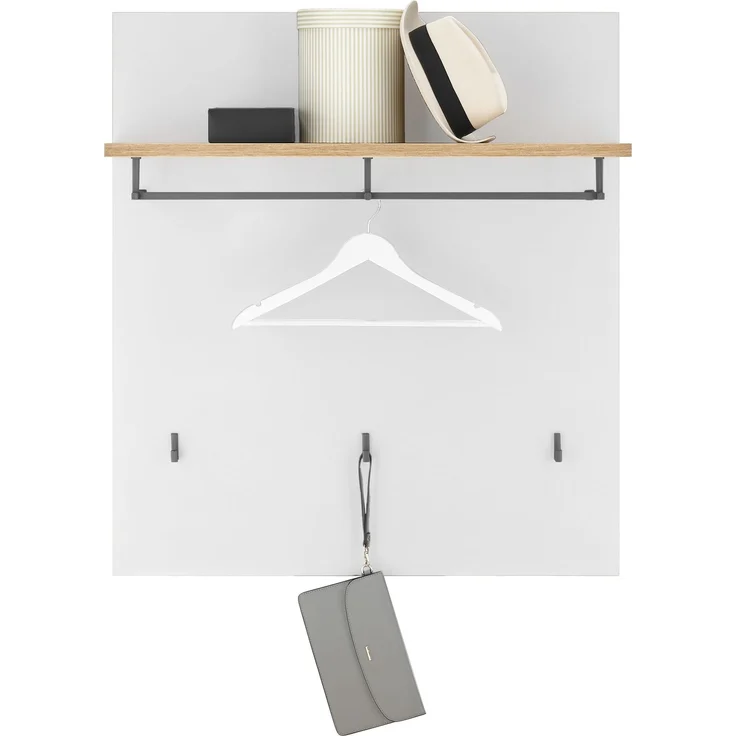 Garderobenpaneel >Melisande< in Weiß matt - 85x95x27cm (BxHxT) – Bild 3