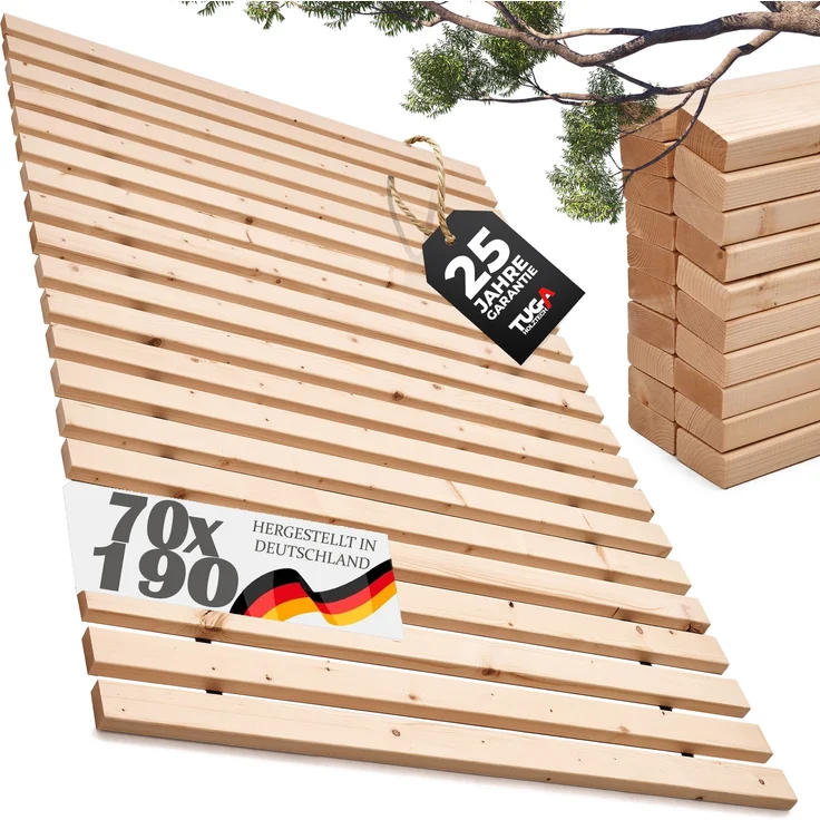 Wikinger " Kraft - Schorsch " Rollrost Lattenrost 30 mm 70 cm x 190 cm 500kg Flächenlast stabilster Bettrost – Bild 1