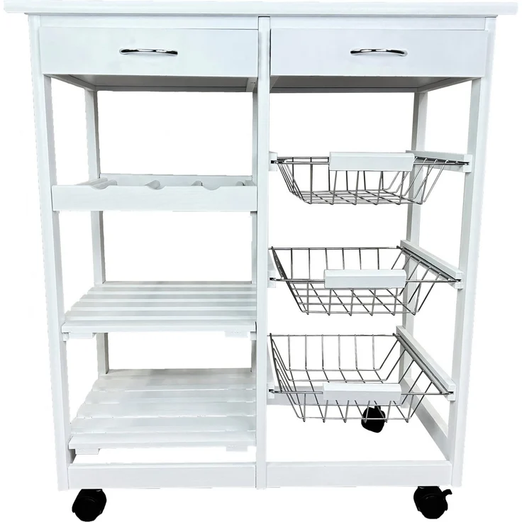 abc HOME Küchenwagen Schubladen, Ablageflächen, Leichtlaufrollen, 76 cm H – Bild 3