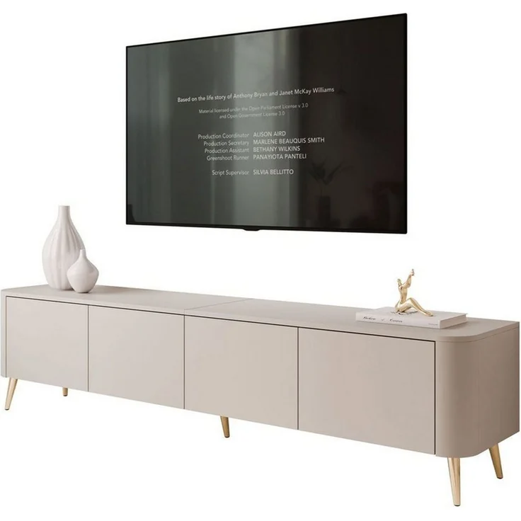 Lookway TV-Schrank CELESTE PUSH OPEN mit Beleuchtung auf Füßen (2x TV-Schrank mit LED Beleuchtung) 200x40x46,5 cm – Bild 1